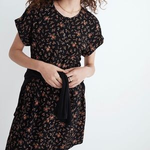 Madewell short-sleeve button-front mini dress in fresh sprigs